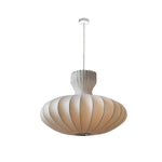 Japanese Silk Fabric Pendant Light with Adjustable Cord, Minimalist Ceiling Lamp