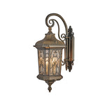 European Outdoor Lantern Wall Sconce in Antique Copper Brass with Clear Glass