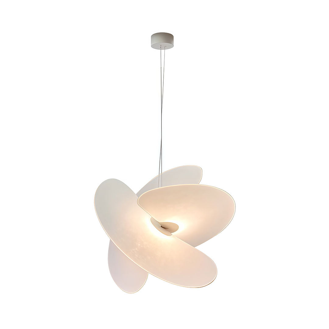 Nordic White Silk Pendant Light with Adjustable Drop