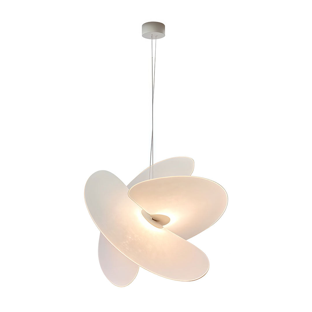 Nordic White Silk Pendant Light with Adjustable Drop