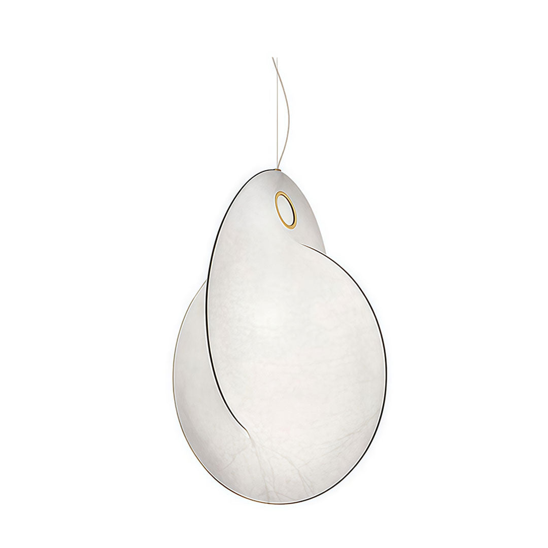 Silk Pendant Light with Iron Frame – Modern Minimalist Ceiling Lamp