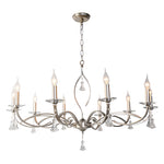 Crystal Candlestick Chandelier with Silver Iron Frame