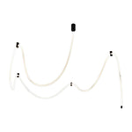 Linear LED Ceiling Light in Black with Woven Fiber Accents