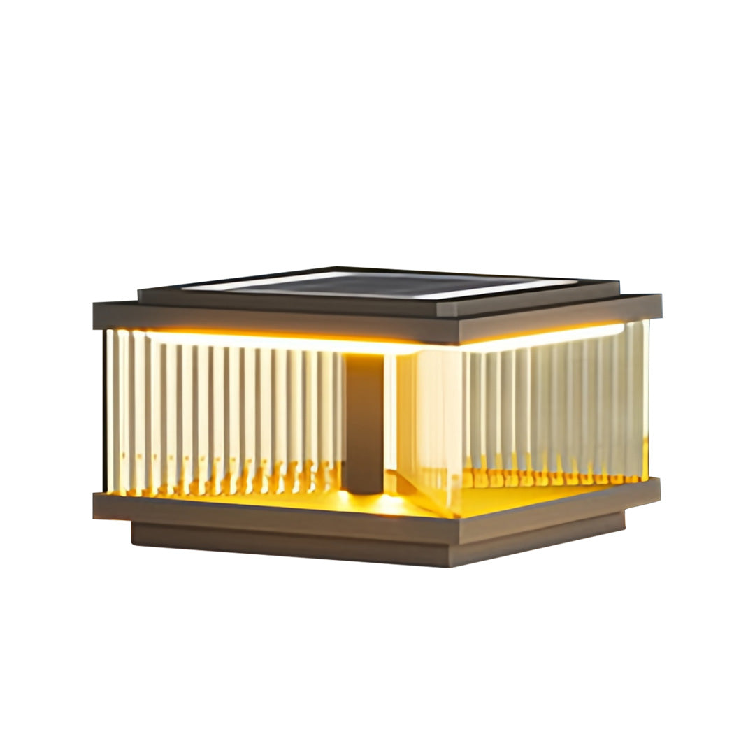 Square Pillar Post Lights for Courtyard and Fence, Black Aluminum LED