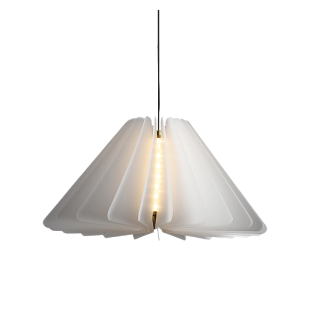 Nordic White Pendant Light with PE Shade and LED Warm Glow