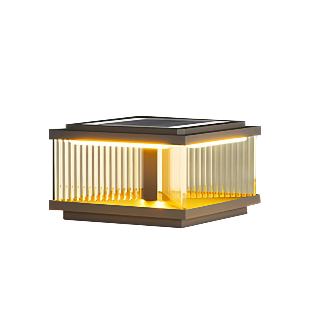 Square Pillar Post Lights for Courtyard and Fence, Black Aluminum LED