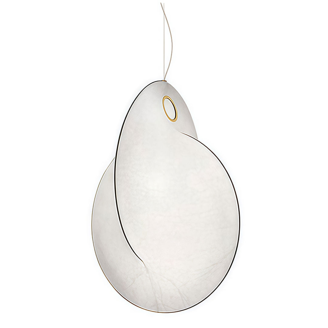 Silk Pendant Light with Iron Frame – Modern Minimalist Ceiling Lamp