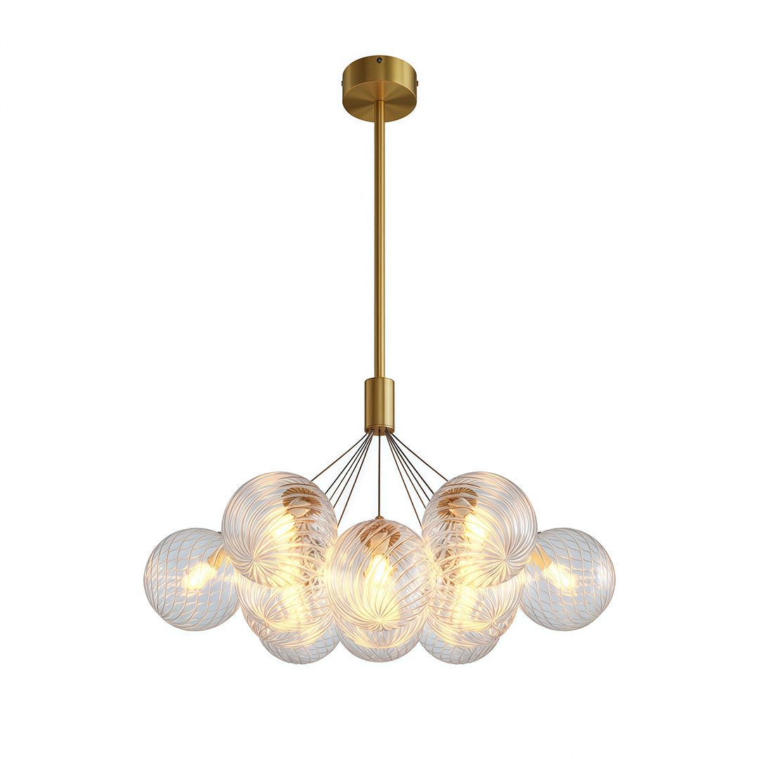 Aurelia Bubble Chandelier in Solid Copper, Modern Minimalist Ceiling Light