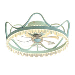 Modern Flush Mount Ceiling Fan with Dimmable LED Light and Remote