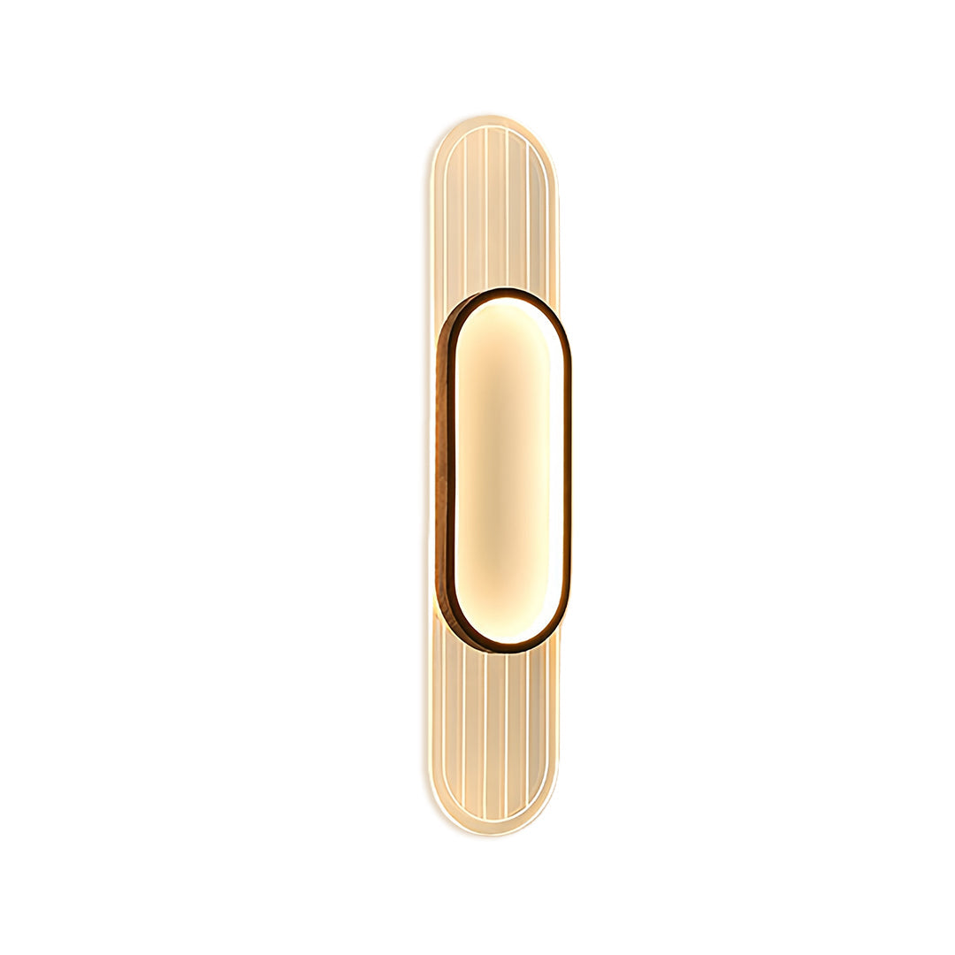 Modern Linear LED Wall Sconce with Wood Grain Finish