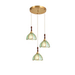 Ripple Glass Pendant Light in Copper Finish with Adjustable Hanging