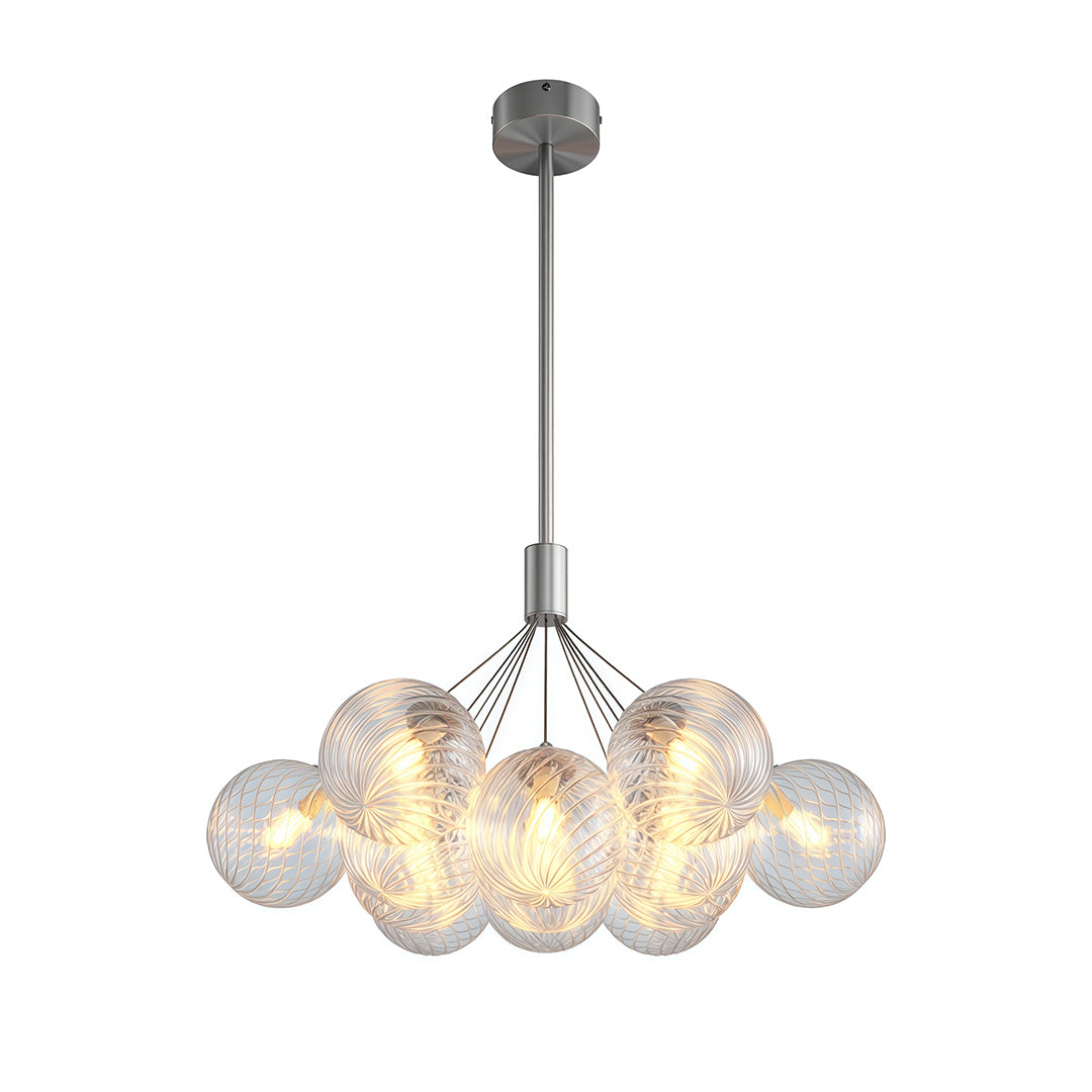 Aurelia Bubble Chandelier in Solid Copper, Modern Minimalist Ceiling Light