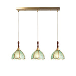 Ripple Glass Pendant Light in Copper Finish with Adjustable Hanging
