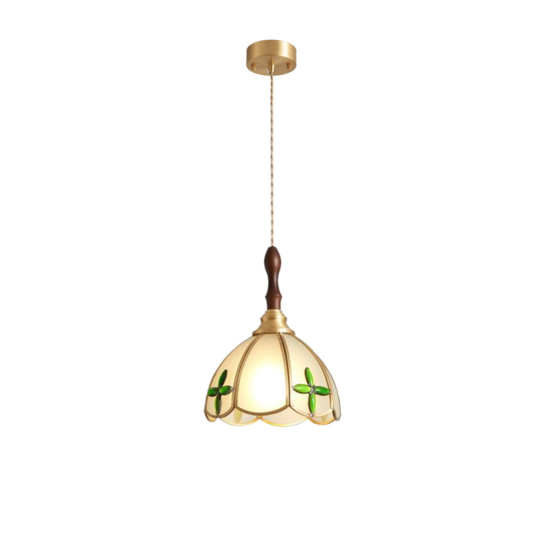Ripple Glass Pendant Light in Copper Finish with Adjustable Hanging