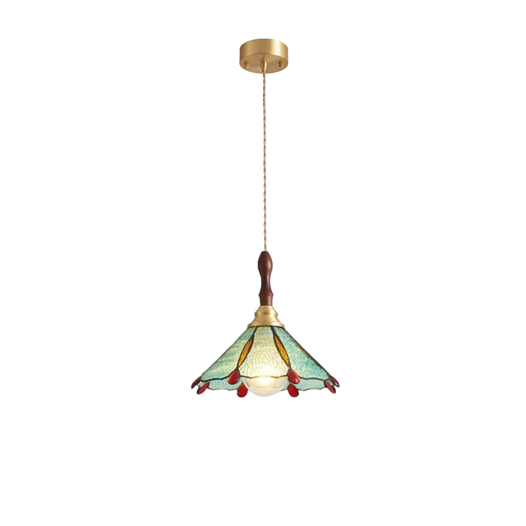 Ripple Glass Pendant Light in Copper Finish with Adjustable Hanging