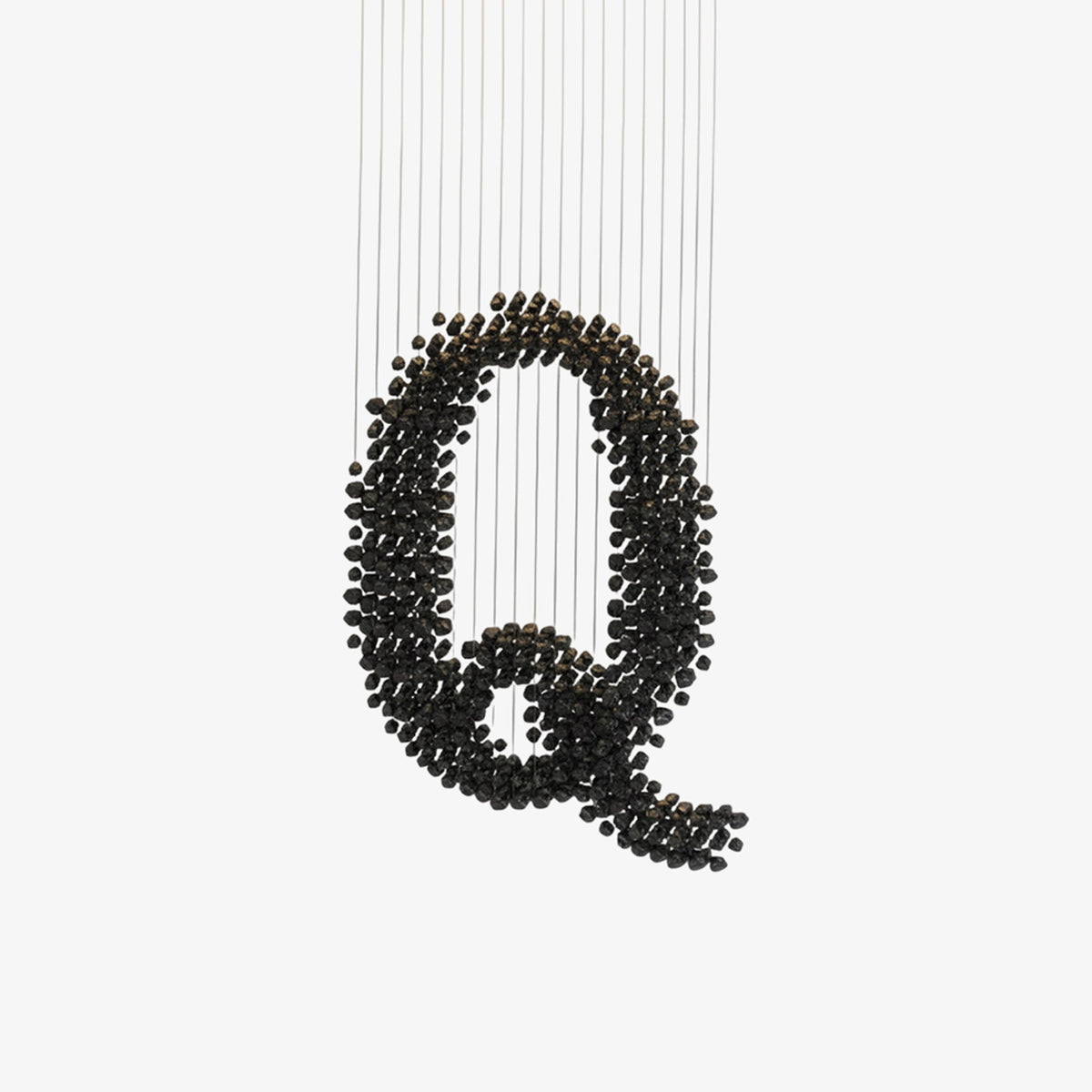 Charcoal Linear LED Chandelier, Modern Art-Inspired Ceiling Light for Dining and Living Spaces