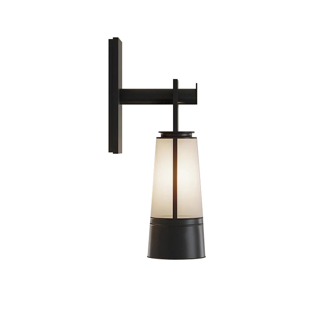 Modern Black LED Wall Sconce with Glass Shade for Bedroom Reading