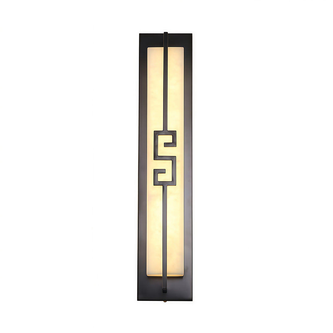 Marble Linear Wall Sconce with Brass Accents – Modern LED Lighting
