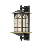 European Outdoor Lantern Wall Sconce in Black Brass with Clear Glass