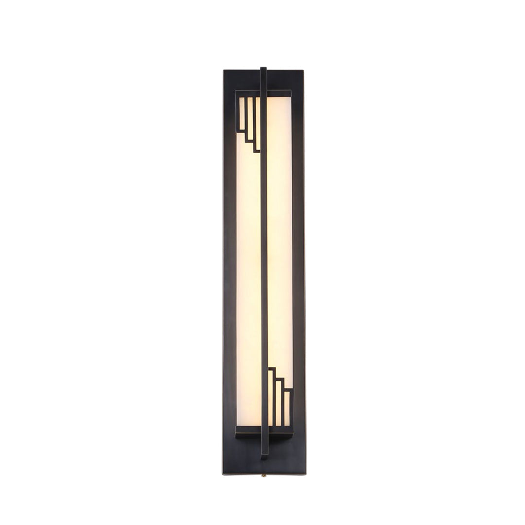 Full Copper Linear Wall Sconce with Natural Marble Shade