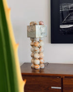 Quava Jade Table Lamp – Natural Stone Sculptural Lighting for Modern Interiors