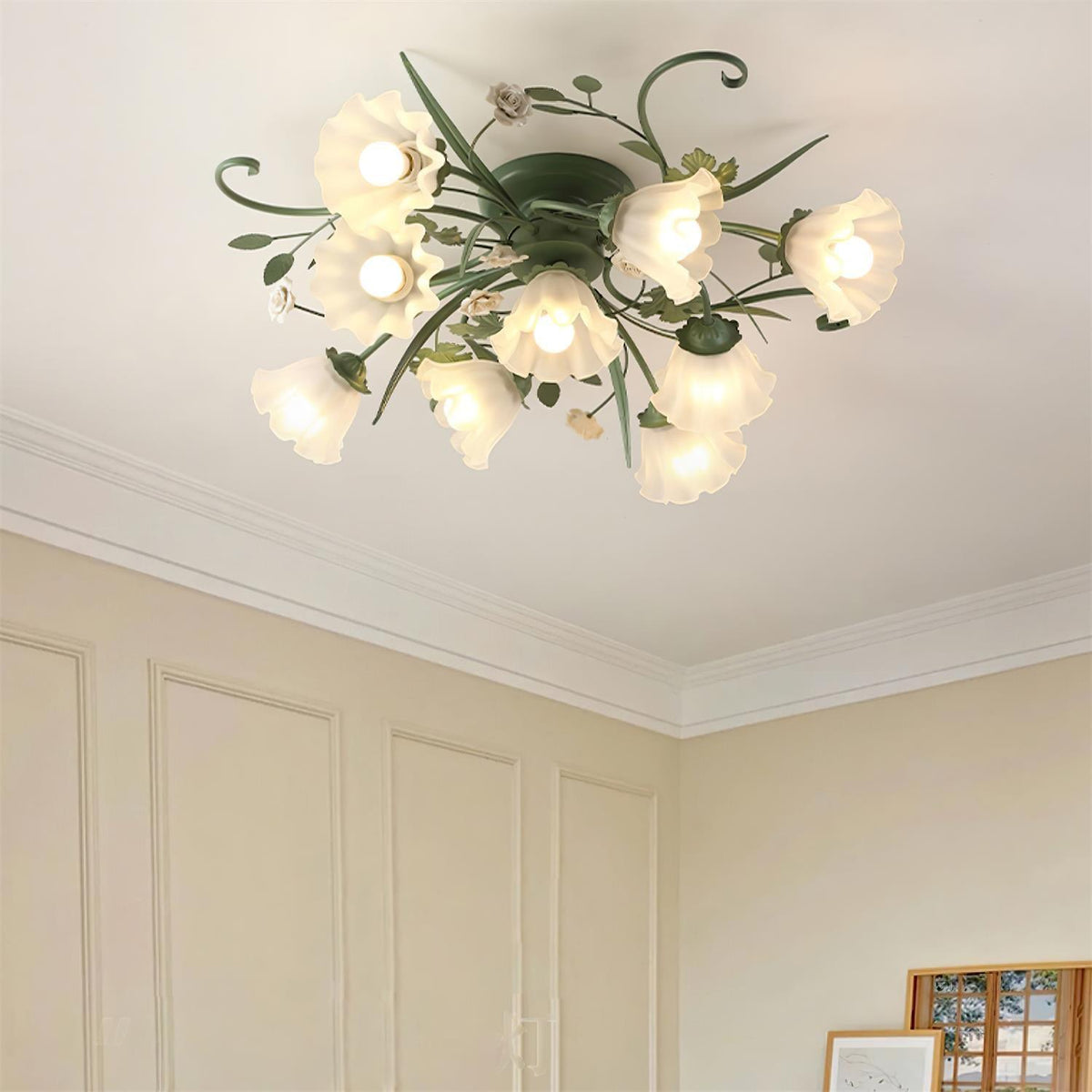 Quercia Floral Glass Ceiling Light – Modern Designer Flush Mount