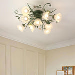 Quercia Floral Glass Ceiling Light – Modern Designer Flush Mount