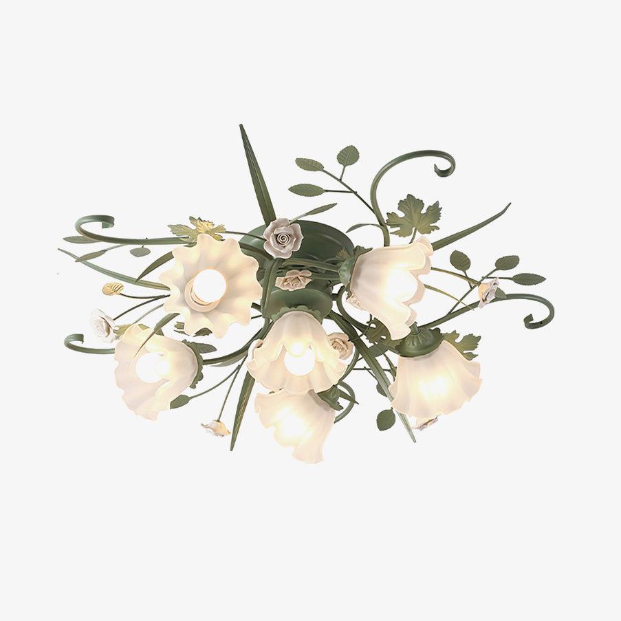 Quercia Floral Glass Ceiling Light – Modern Designer Flush Mount
