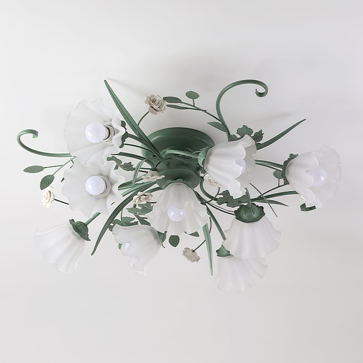 Quercia Floral Glass Ceiling Light – Modern Designer Flush Mount