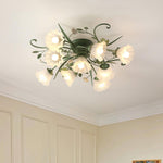 Quercia Floral Glass Ceiling Light – Modern Designer Flush Mount