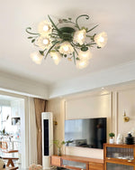 Quercia Floral Glass Ceiling Light – Modern Designer Flush Mount