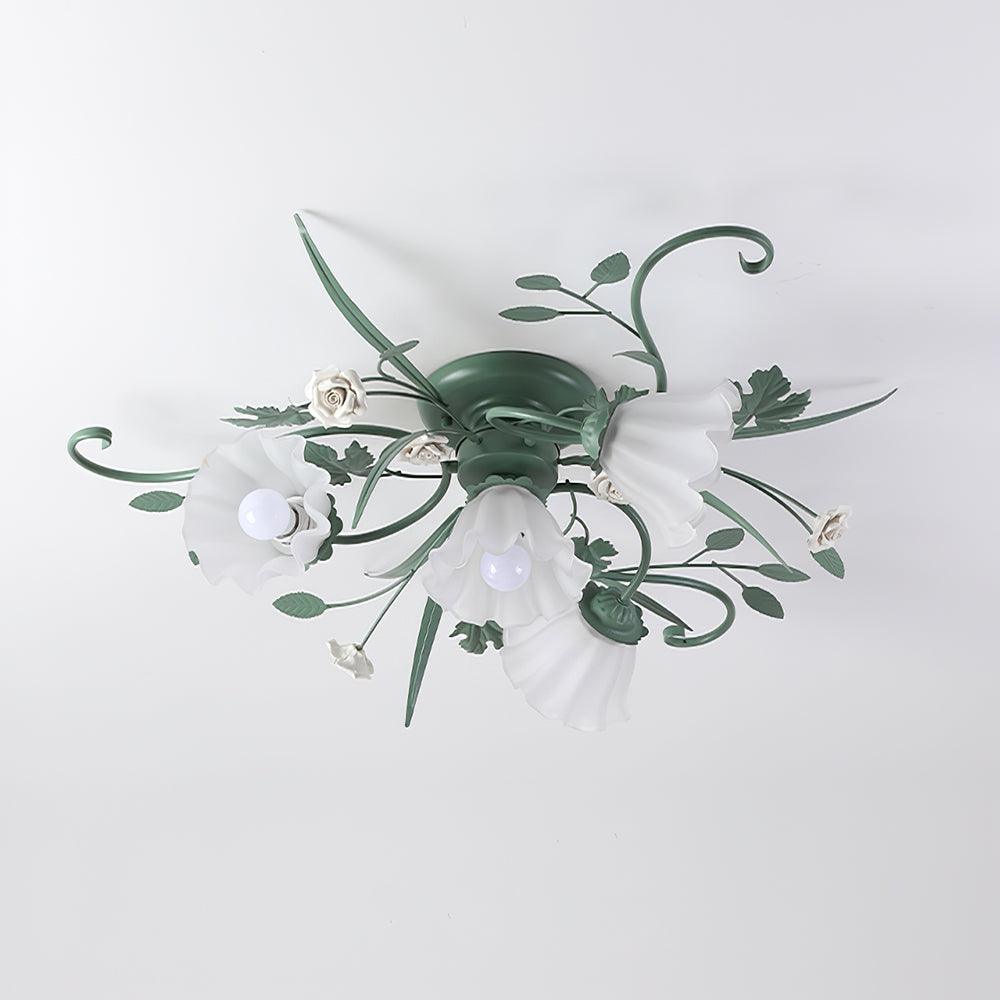 Quercia Floral Glass Ceiling Light – Modern Designer Flush Mount