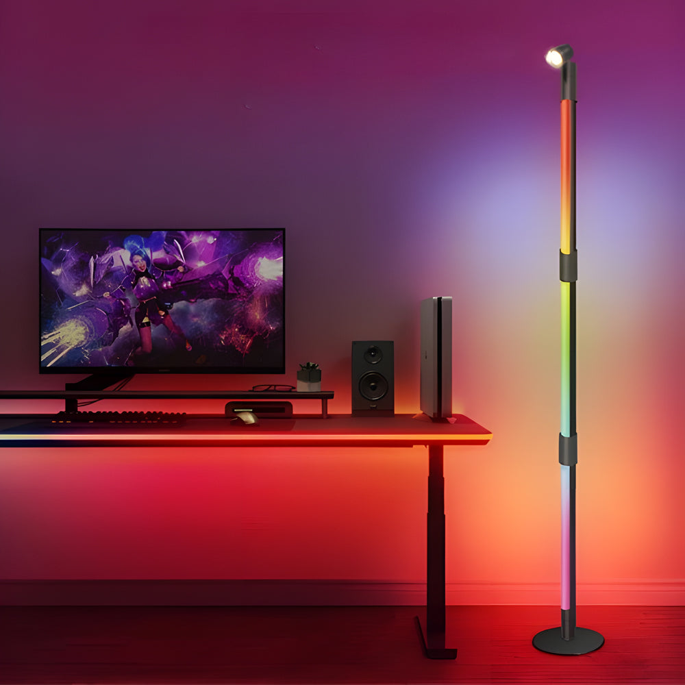 Rgb Rotating Floor Lamp With Spotlight Remote Control