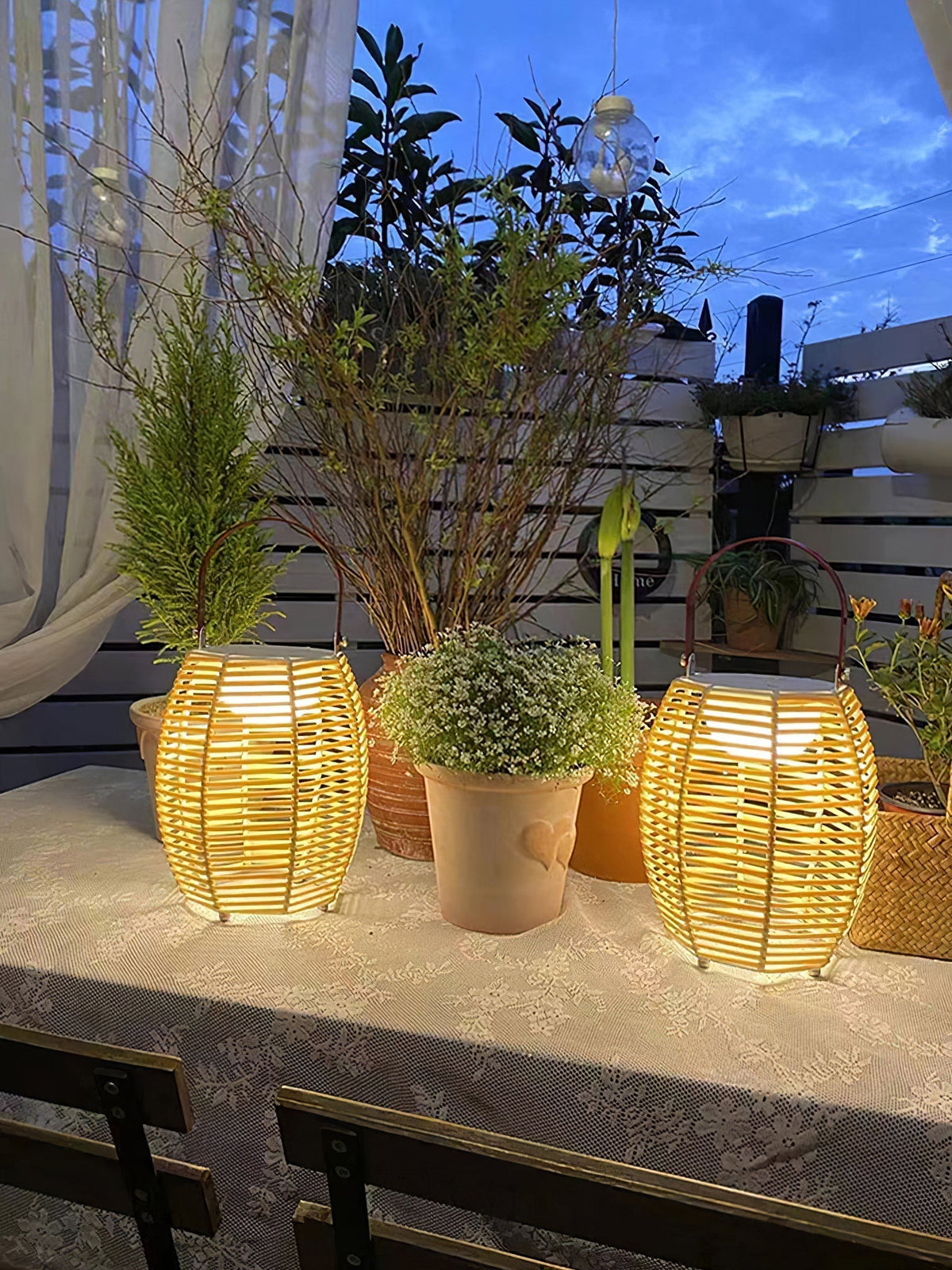 Lantern Built In Battery Table Lamp