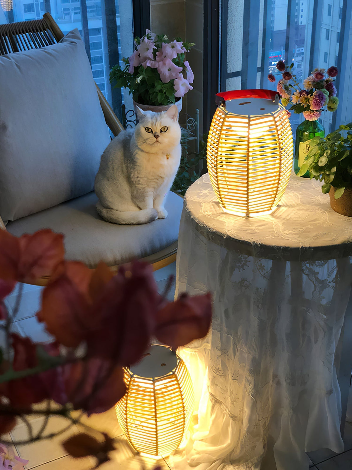 Lantern Built In Battery Table Lamp