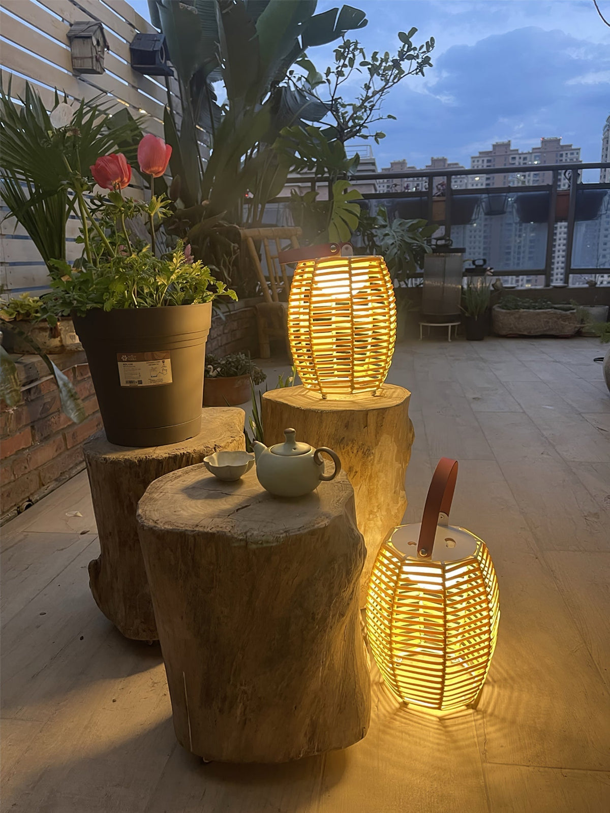 Lantern Built In Battery Table Lamp