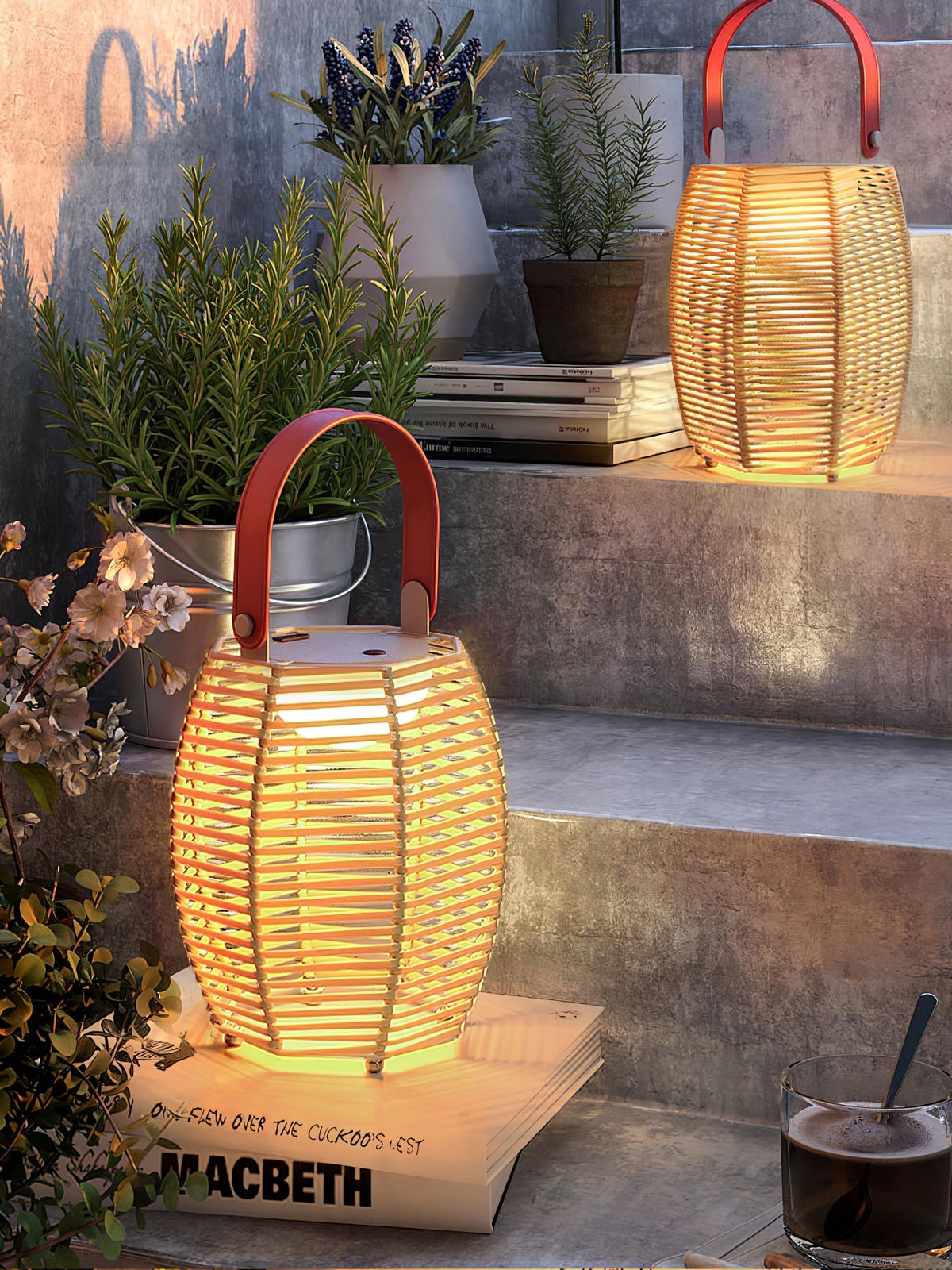 Lantern Built In Battery Table Lamp