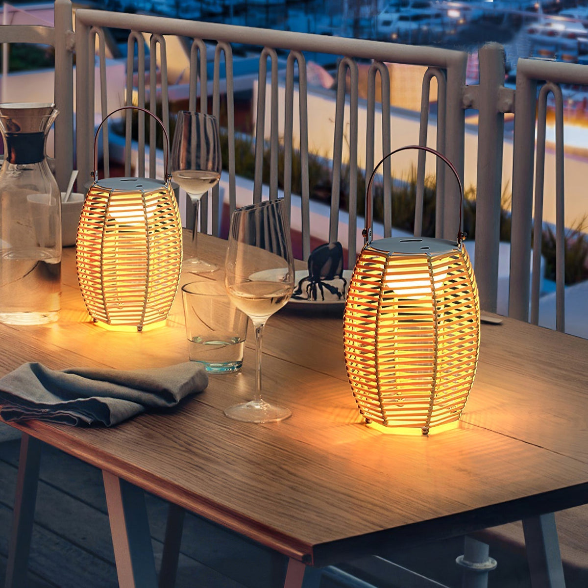 Lantern Built In Battery Table Lamp