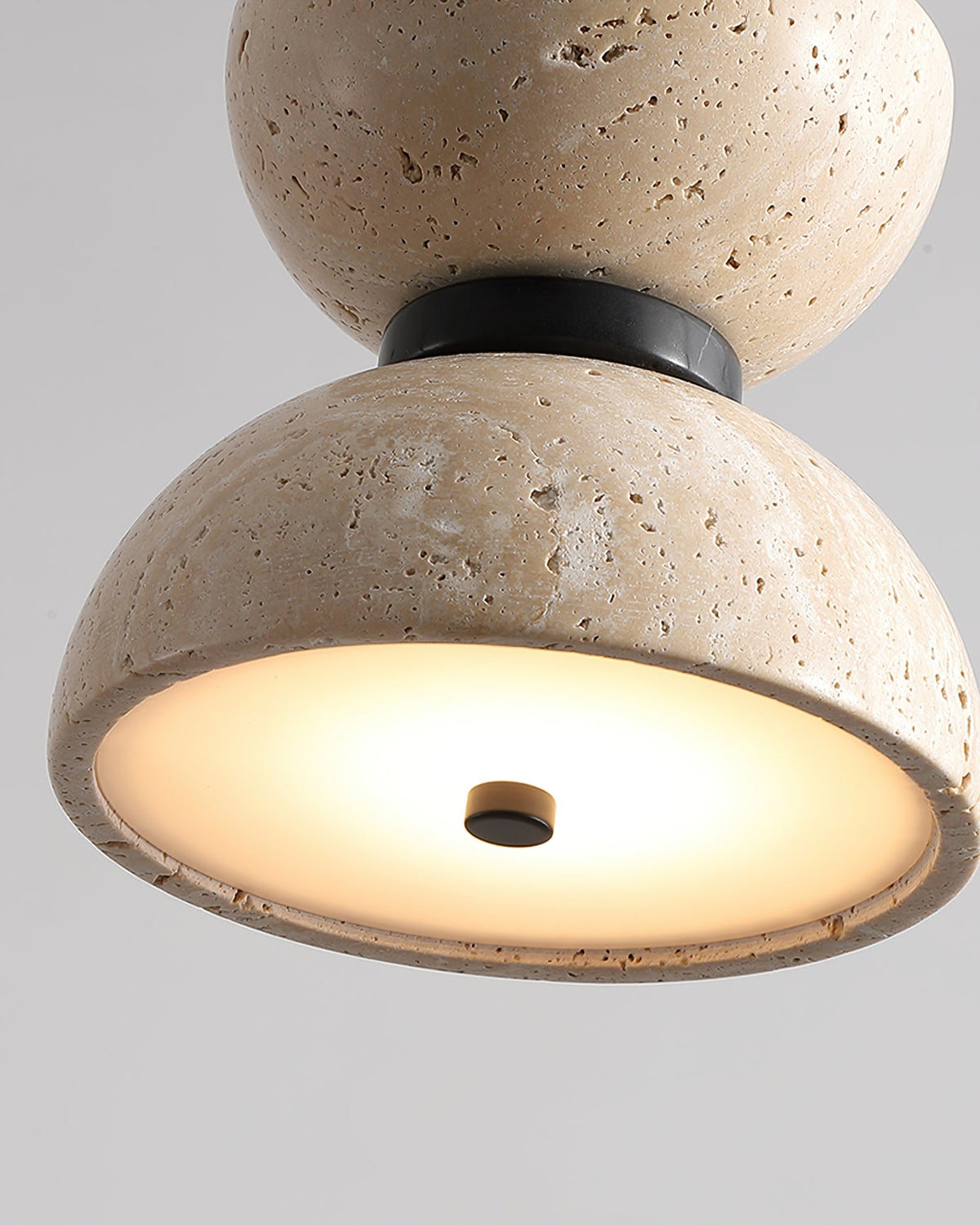 Vireo Travertine Pendant Light – Sculptural Stone LED Hanging Lamp for Modern Interiors