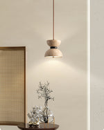 Vireo Travertine Pendant Light – Sculptural Stone LED Hanging Lamp for Modern Interiors