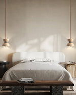 Vireo Travertine Pendant Light – Sculptural Stone LED Hanging Lamp for Modern Interiors