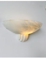 Sculptural Alabaster Wall Sconce with Warm Ambient Glow