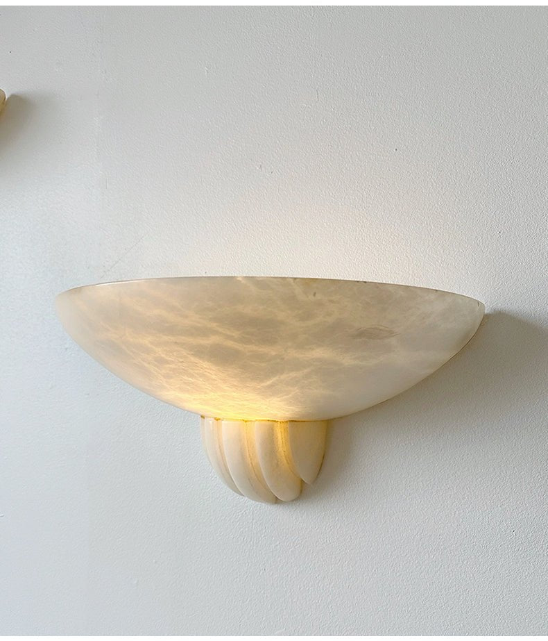 Sculptural Alabaster Wall Sconce with Warm Ambient Glow