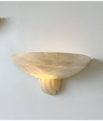 Sculptural Alabaster Wall Sconce with Warm Ambient Glow