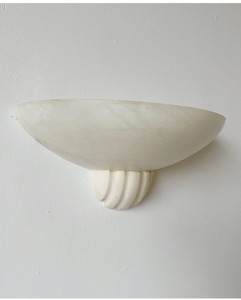 Sculptural Alabaster Wall Sconce with Warm Ambient Glow