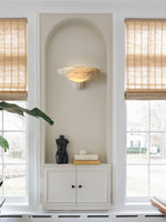 Sculptural Alabaster Wall Sconce with Warm Ambient Glow