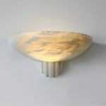 Sculptural Alabaster Wall Sconce with Warm Ambient Glow
