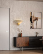Sculptural Alabaster Wall Sconce with Warm Ambient Glow