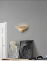 Sculptural Alabaster Wall Sconce with Warm Ambient Glow