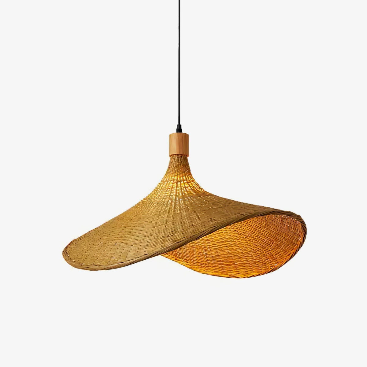 Bamboo Weave Hat Pendant Light